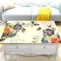 3d立体网红桌布中式防水防油防烫彩色免洗加厚软质玻璃茶几垫