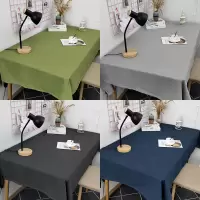 日式宿舍少女心网红书桌ins 学生纯色 棉麻餐桌布布艺亚麻茶几垫