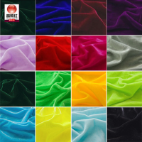 金丝绒布料 加厚黑色红色背景布装饰会议桌布窗帘布 绒布地摊布