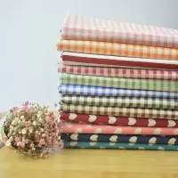 布料窗帘棉麻小碎花布沙发布亚麻布北欧格子桌布布头处理