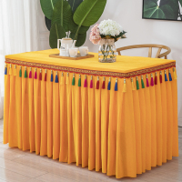 寺庙佛堂金丝绒桌裙供桌桌罩桌裙桌布台布佛台神位金黄供桌布