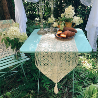 美式乡村唯美镂空桌旗桌布森系文艺蕾丝电视柜茶几鞋柜防尘盖巾