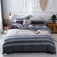 特价磨毛加厚纯棉被套单件 全棉被罩200x230双人220x240秋冬季|格语枝香-灰 160X210[加厚磨毛被套]