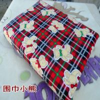 多规格纯棉绒布被套加厚单件1.8m冬季1.5单人被罩双人6x7全|围巾熊纯棉绒布 160x200被套+同款枕套两只