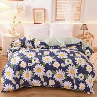 全棉被套单件150x200x230纯棉双人宿舍被罩1.5米1.8m|花漾甜心-深蓝 180x200cm被套+枕套一对