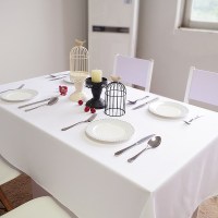 白色桌布台布长方形防水酒店餐厅圆桌方桌会议餐布布艺纯色布