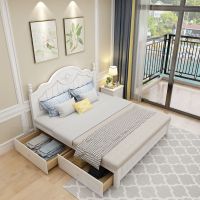 欧式实木床双人床现代简约单人床榻榻米床公主床成人床主卧儿童床