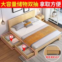 实木床1.5米双人床简易经济型1.8m成人主卧出租房家用1米单人床架