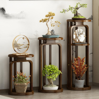 花架子室内客厅新中式花台架落地式吊兰架单个盆栽仿古花几置物架