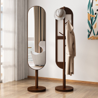 镜子全身镜卧室穿衣镜挂衣架一体立式轻奢家用旋转试衣落地ins风