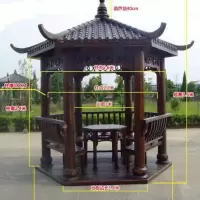 厂家直销仿古四角六角八角凉亭户外室内长廊屋庭院防腐碳化实