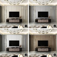 轻奢硬包电视背景墙现代简约客厅沙发卧室床头软包实木格栅护墙板|电视背景墙02/平方米