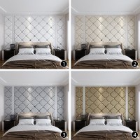轻奢硬包电视背景墙现代简约客厅沙发卧室床头软包实木格栅护墙板|床头背景墙05/平方米
