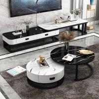 大理石茶几电视柜可伸缩组合现代简约客厅北欧家用小户型经济地柜