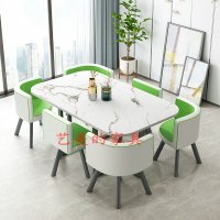 简约现代长条桌培训洽谈桌椅组合展厅接待办公室会议长桌店铺北欧