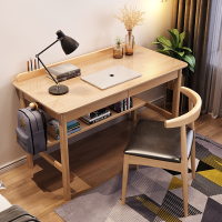 全实木书桌书架组合简约现代家用办公电脑桌中小学生写字台学习桌