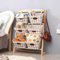 客厅置物架儿童玩具收纳架书报架落地多层书架铁艺零食储物架家用