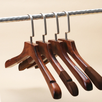 实木质衣架植绒防滑服装店男女童装木头撑挂子家用定制批發