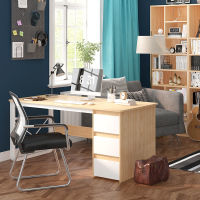 电脑台式办公桌办公室简约现代学习写字书桌卧室抽屉家用桌椅组合