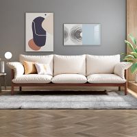 实木沙发小户型北欧简约现代日式原木沙发三人位布艺沙发直排客厅