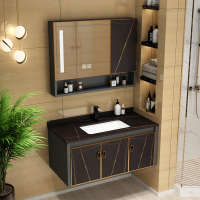 蜂窝板太空铝浴室柜组合卫生间挂墙式洗手盆智能镜柜岩板洗漱台盆