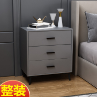 床头柜 简约现代灰色轻奢床边柜小型收纳柜北欧风ins卧室小柜子