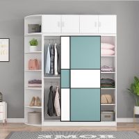 推拉门衣柜现代简约实木板式柜子卧室简易大衣橱组装经济型可定制