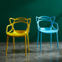 阳台休闲创意懒人椅子洽谈咖啡椅凳子靠背塑料书桌椅网红餐椅家用