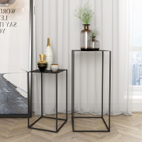 客厅沙发角几轻奢夹缝北欧铁艺边几小窄置物架落地简约小方几角桌