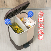 干湿分离分类脚踩踏垃圾桶大号双桶家用客厅厨房带盖垃圾筒
