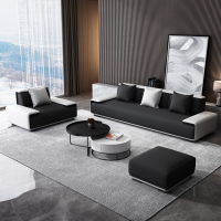 北欧布艺沙发简约现代客厅小户型轻奢贵妃乳胶整装科技布沙发组合