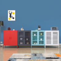 餐边柜轻奢玻璃茶水酒柜简约客厅储物柜厨房橱边柜超薄置物柜