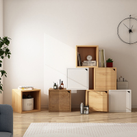 自由组合格子柜简约现代书柜书架儿童储物柜收纳柜落地小书架带门