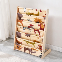 儿童书架卡通实木落地书柜简易幼儿园宝宝置物架小学生绘本小书架