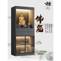 佛龛立柜供奉柜家用佛像财神爷神像供台中式佛台带门神台神龛供桌