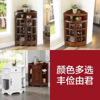 美式实木角柜墙角柜三角形 欧式客厅转角柜收纳矮柜拐角柜储物柜