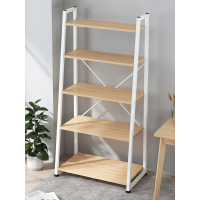 书架置物架简易家用客厅落地多层收纳架铁艺梯形卧室架子小型书柜