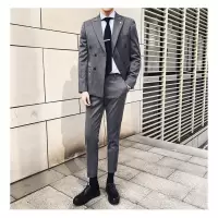 Pearl Diary西服套装男士三件套商务正装西装男修身英伦风韩版潮结婚新郎礼服