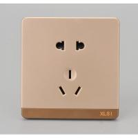 开关插座面板大板香槟金无边框 10A5孔墙壁插座 五孔插座电源