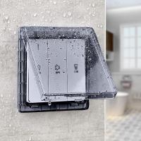 86型开关自粘贴式防水罩浴霸开关超薄家用防水盒浴室插座防溅盒子