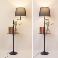 欧式落地灯简约装饰客厅书房卧室立式置物托盘北欧落地台灯茶几灯