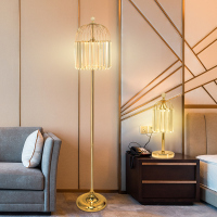 立式台灯落地灯卧室客厅ins风少女极简轻奢沙发边水晶落地灯北欧