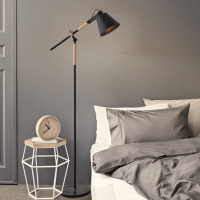 北欧美式护眼阅读落地灯客厅书房日式ins风高脚站灯长臂看书台灯