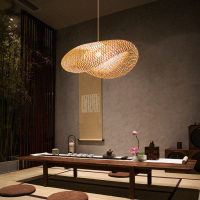 新中式竹编吊灯餐厅卧室茶室创意茶楼禅意竹艺灯笼民宿日式吊灯具