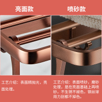 免打孔毛巾架玫瑰金浴巾架太空铝卫生间浴室置物架五金挂件套装