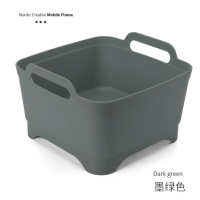 塑料洗菜篮厨房水槽洗菜盆洗碗加厚洗水果蔬菜篮子家用淘菜沥水篮|墨绿色