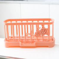 厨房水槽塑料沥水篮 水池置物架水龙头海绵沥水收纳架 抹布收纳篮|西瓜红玫瑰粉