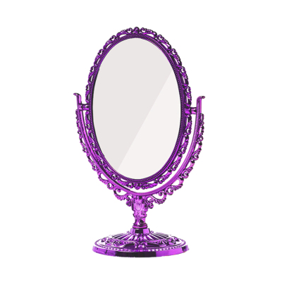 玛丽艳化妆镜美妆工具镜子椭圆欧式花边美容沙龙美容镜康婷化妆镜|紫色
