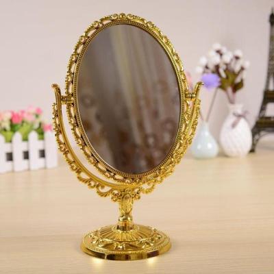 玛丽艳化妆镜美妆工具镜子椭圆欧式花边美容沙龙美容镜康婷化妆镜|金色