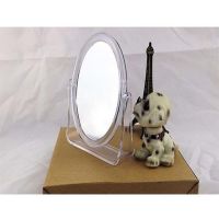 高清镜子韩式简约公主镜美容双面镜子梳妆镜化妆镜台式|透明色椭圆形大号[20*18]